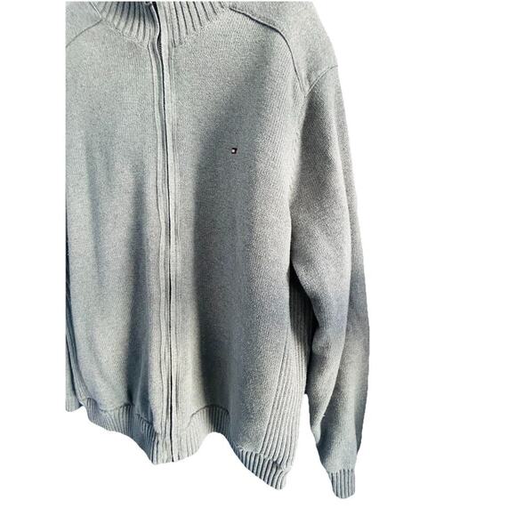 Tommy Hilfiger (XL) Jacket Mens Extra Large Zip Gray Fleece Elbow Patches Heavy - Picture 3 of 16